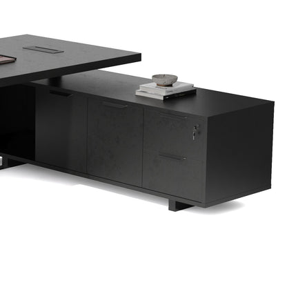 DAXTON Executive Desk with Right Return with Lift 200cm - Black