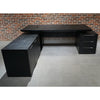 PHOENIX Black Executive Desk with Left Return 2.2M - Black Concrete