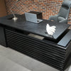 PHOENIX Black Executive Desk with Right Return 2.2M - Black Concrete