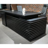 PHOENIX Black Executive Desk with Right Return 2.2M - Black Concrete