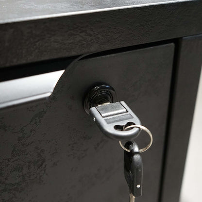 DAXTON Black Executive Desk with Left Return 200cm - Black Concrete