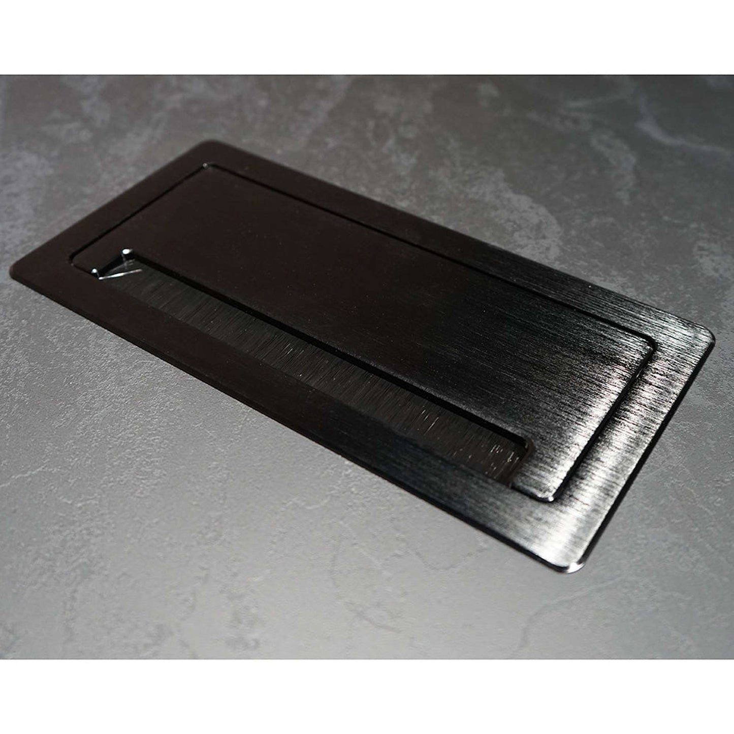 DAXTON Black Executive Desk with Left Return 200cm - Black Concrete