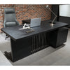 DAXTON Black Executive Desk with Left Return 200cm - Black Concrete