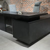 DAXTON Black Executive Desk with Left Return 200cm - Black Concrete