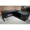 DAXTON Black Executive Desk with Right Return 200cm - Black Concrete