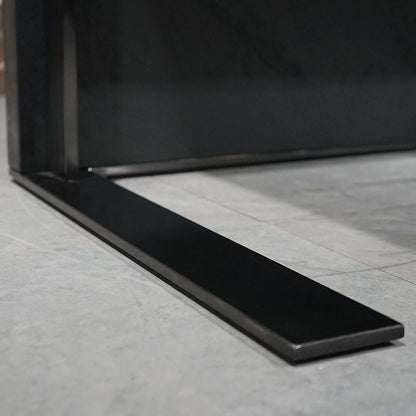 AFTAN Black Executive Desk with Pedestal & Left Mobile Return 180cm - Black Concrete