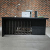 AFTAN Black Executive Desk with Pedestal & Right Mobile Return 180cm - Black Concrete