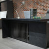 AFTAN Black Executive Desk with Pedestal & Right Mobile Return 180cm - Black Concrete