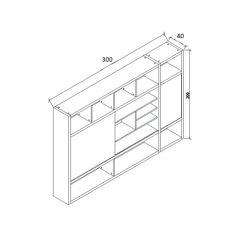 PHOENIX Display Wall Unit 3.0M - Warm Oak & Black