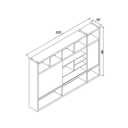 PHOENIX Display Wall Unit 3.0M - Warm Oak & Black