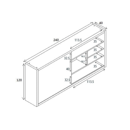 AFTAN Display Unit 240cm - Black Concrete
