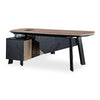 ARTO Executive Office Desk with Reversible Return 1.8M - 2.0M - Warm Oak & Black