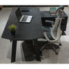 ARTO Black Executive Office Desk with Reversible Return 180-200cm - Black Concrete