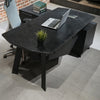 ARTO Black Executive Office Desk with Reversible Return 180-200cm - Black Concrete