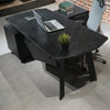 ARTO Black Executive Office Desk with Reversible Return 180-200cm - Black Concrete