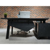 ARTO Black Executive Office Desk with Reversible Return 180-200cm - Black Concrete