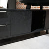 ARTO Black Executive Office Desk with Reversible Return 180-200cm - Black Concrete