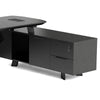 ARTO Black Executive Office Desk with Reversible Return 180-200cm - Black Concrete