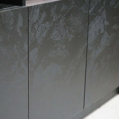 AFTAN Black Executive Desk with Pedestal & Left Mobile Return 180cm - Black Concrete