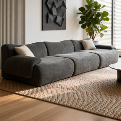 ZAHRA Three Seater Compressed Sofa - Charcoal