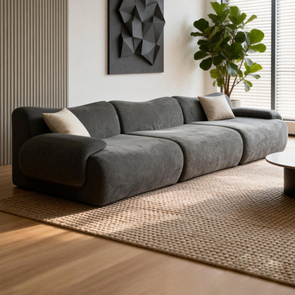 ZAHRA Three Seater Compressed Sofa - Charcoal