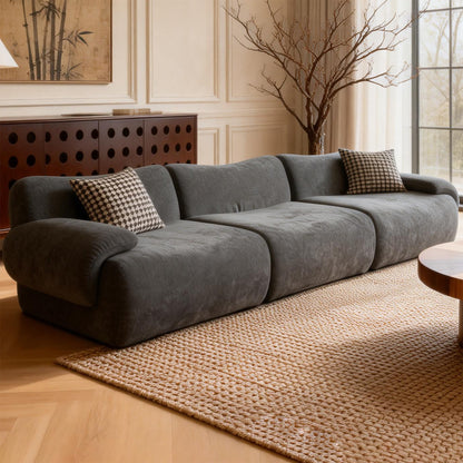 ZAHRA Three Seater Compressed Sofa - Charcoal