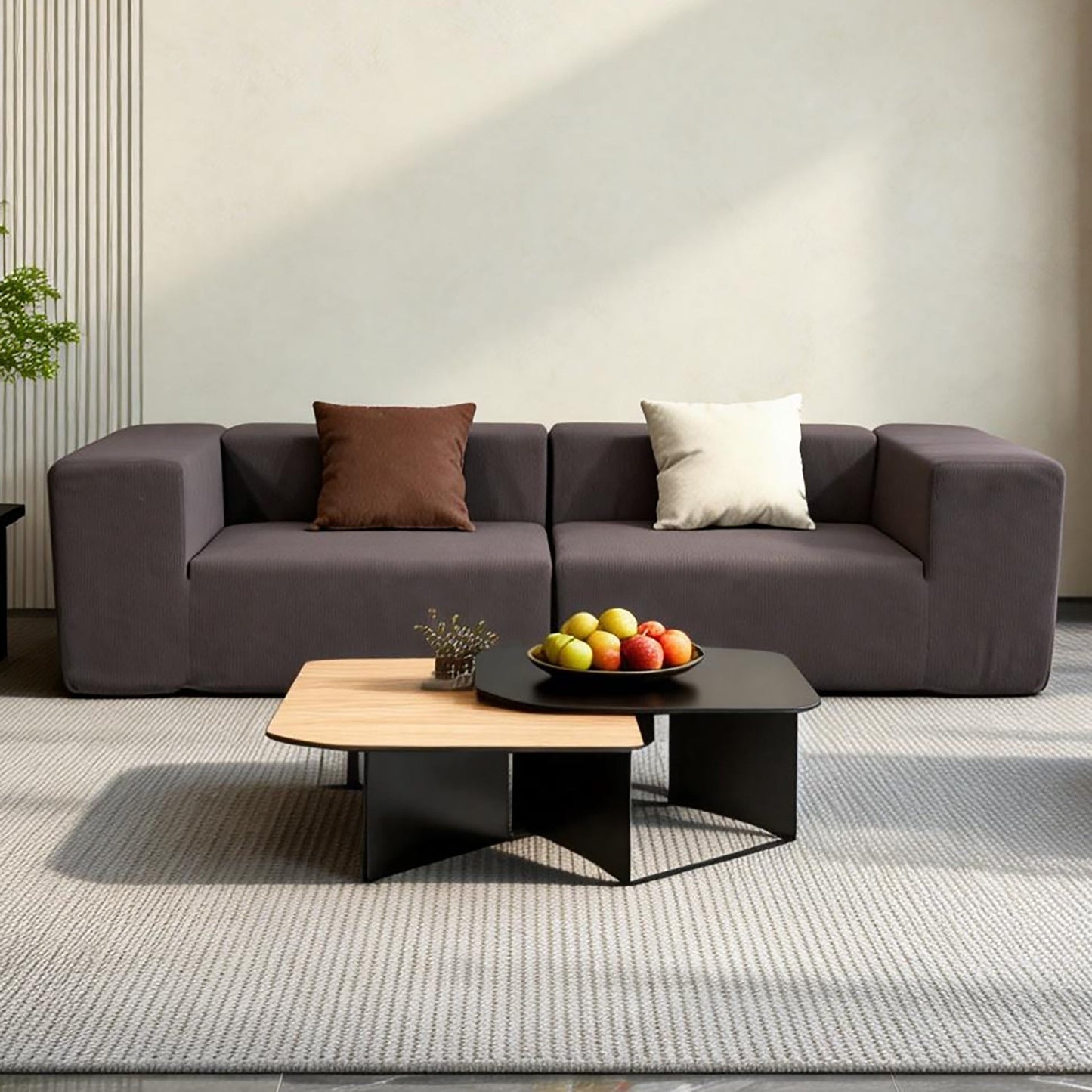 ZAHRA Two Seater Compressed Sofa – Taupe