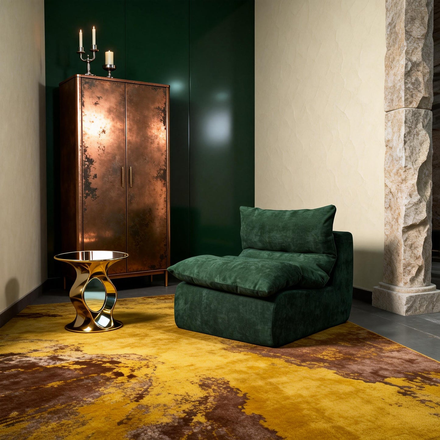 ZAHRA Singleseater Compressed Sofa - Green