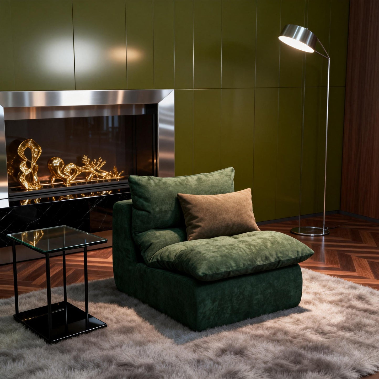 ZAHRA Singleseater Compressed Sofa - Green