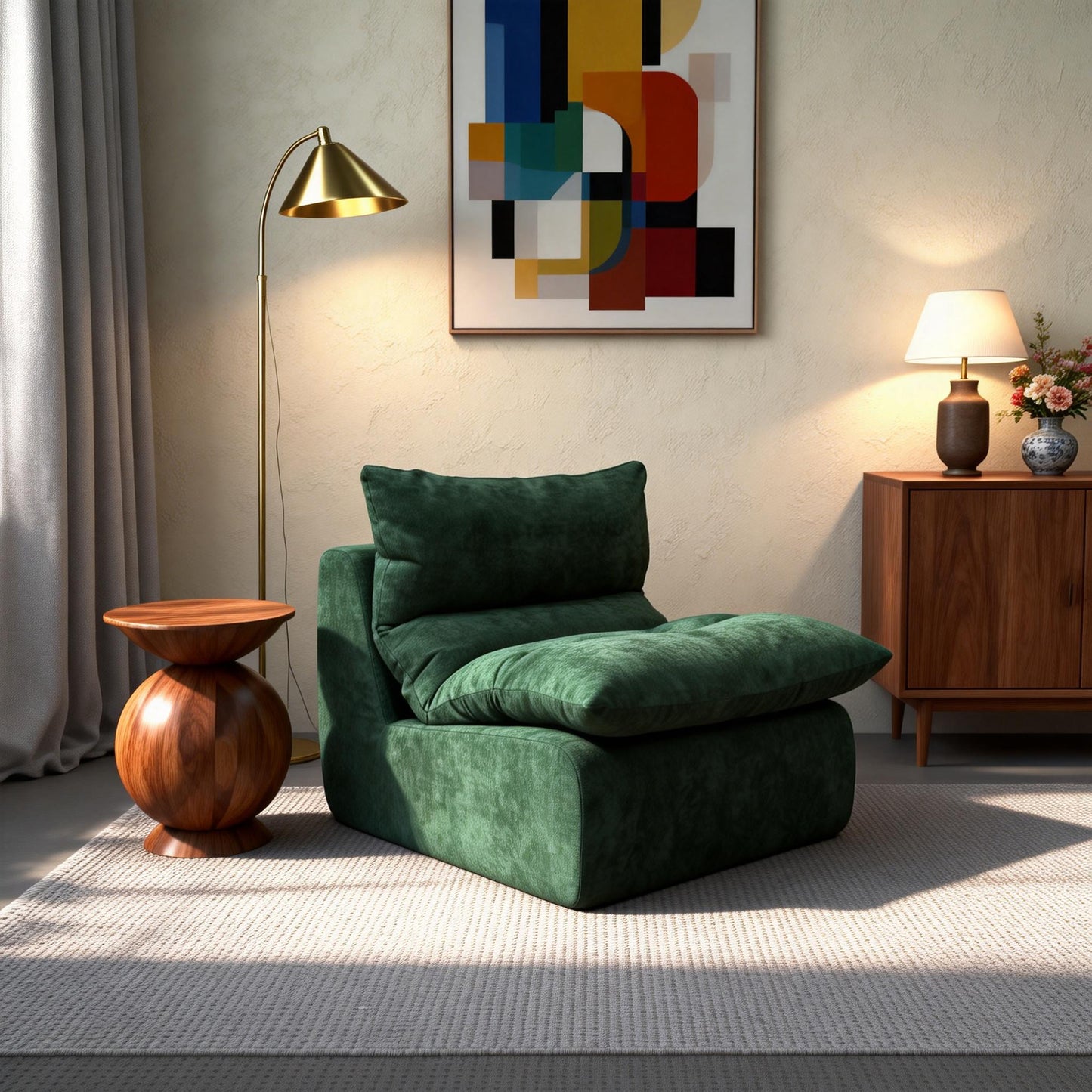 ZAHRA Singleseater Compressed Sofa - Green