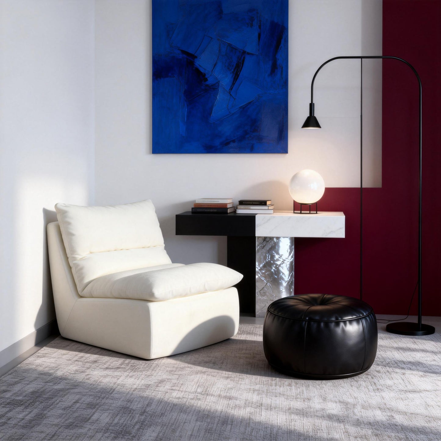 ZAHRA Singleseater Compressed Sofa - White