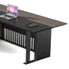 MADEIRA Executive Desk 220cm Left Return - Hazelnut & Black Concrete
