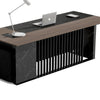 MADEIRA Executive Desk 220cm Right Return - Hazelnut & Black Concrete