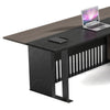 MADEIRA Executive Desk 220cm Right Return - Hazelnut & Black Concrete