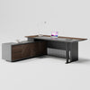 MADEIRA Executive Desk 220cm Left Return - Hazelnut & Grey