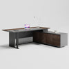 MADEIRA Executive Desk 220cm Right Return - Hazelnut & Grey