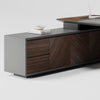 MADEIRA Executive Desk 220cm Left Return - Hazelnut & Grey
