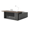 MADEIRA Executive Desk 220cm Left Return - Hazelnut & Grey