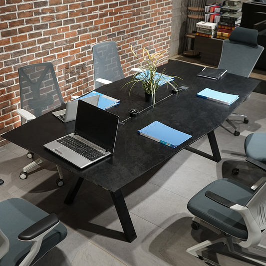 DOLAN Boardroom Meeting Table 2.4M - Black Concrete