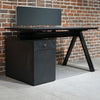 DOLAN Reversible Single Seater Workstation 1.4 - 1.6m - Black Concrete