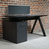 DOLAN Reversible Single Seater Workstation 1.4 - 1.6m - Black Concrete