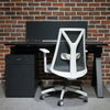DOLAN Reversible Single Seater Workstation 1.4 - 1.6m - Black Concrete
