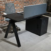 DOLAN Reversible Single Seater Workstation 1.4 - 1.6m - Black Concrete