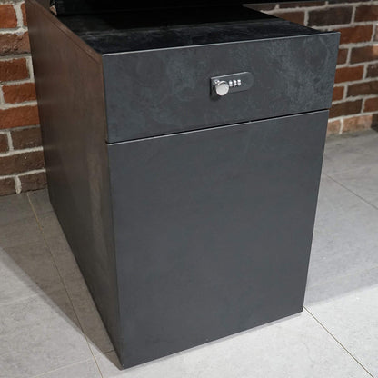 DOLAN Reversible Single Seater Workstation 1.4 - 1.6m - Black Concrete