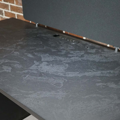 DOLAN Reversible Single Seater Workstation 1.4 - 1.6m - Black Concrete
