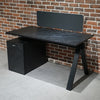 DOLAN Reversible Single Seater Workstation 1.4 - 1.6m - Black Concrete
