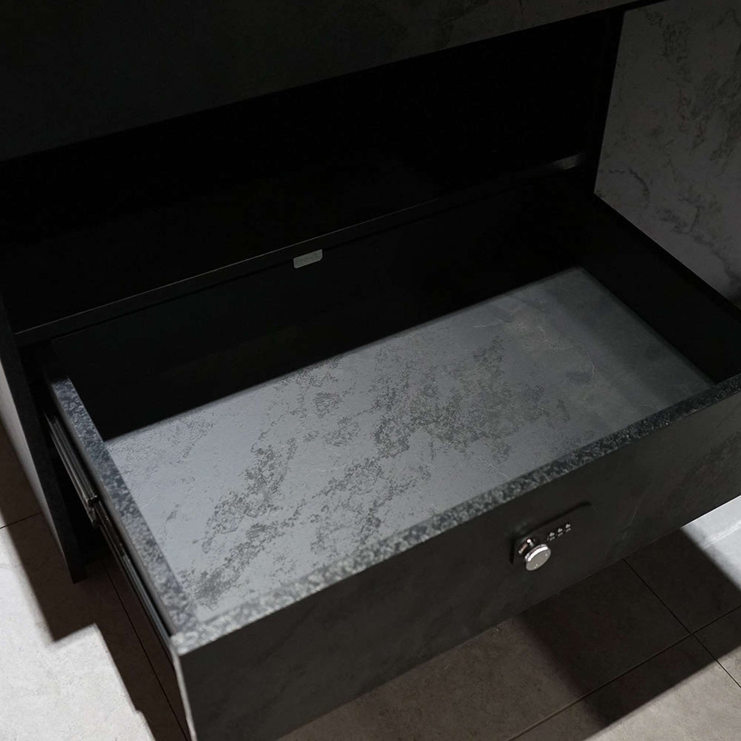 DOLAN Executive Desk Workstation 1.4m - 1.6m - Left Return - Black Concrete