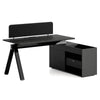 DOLAN Executive Desk Workstation 1.4 - 1.6m - Right Return - Black Concrete