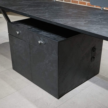 DOLAN 2 Seater Workstation 2.8m - Black Concrete