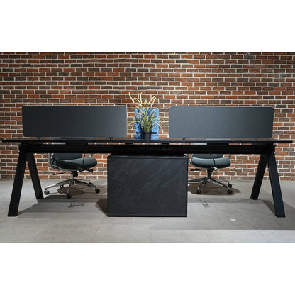 DOLAN 2 Seater Workstation 2.8m - Black Concrete